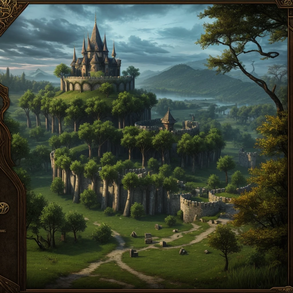 Mystic forest relm with a fortress