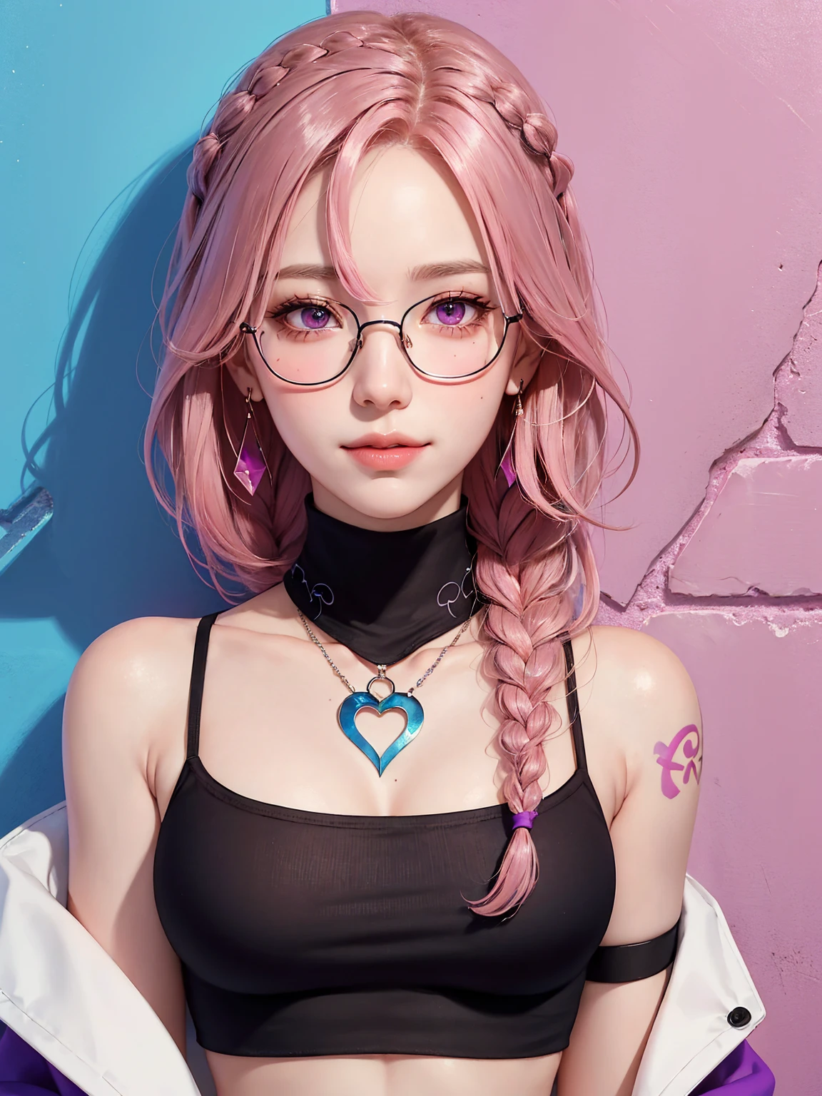 Obra maestra, hermoso arte, artista profesional, 8k, art style by sciamano240, cara muy detallada, cabello muy detallado, ropa muy detallada, 1 chica, cuerpo perfectamente dibujado, Hermoso rostro, pelo largo, pelo rosa claro , ojos de gato verticales violeta muy detallados, gafas cuadradas, labios sensuales , mejillas rosadas, detalles intrincados en los ojos, primer plano extremo de la cara, ver solo cabeza y cuello, mirando directamente al espectador, sweater, abrigo de invierno, collar, gargantilla, pendientes, guantes, falda de tubo, botas ajustadas negras, anillo de bodas, gran sonrisa, in love with the viewer&#39;s expression, entorno soleado de invierno, caminando afuera,