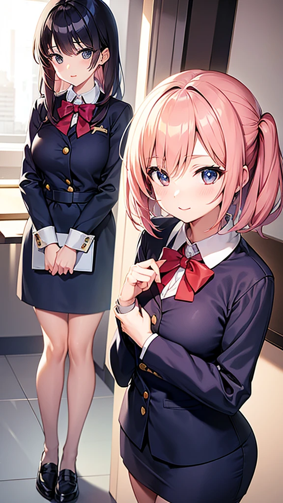 Beautiful anime girl, young, Stewardess lookbook