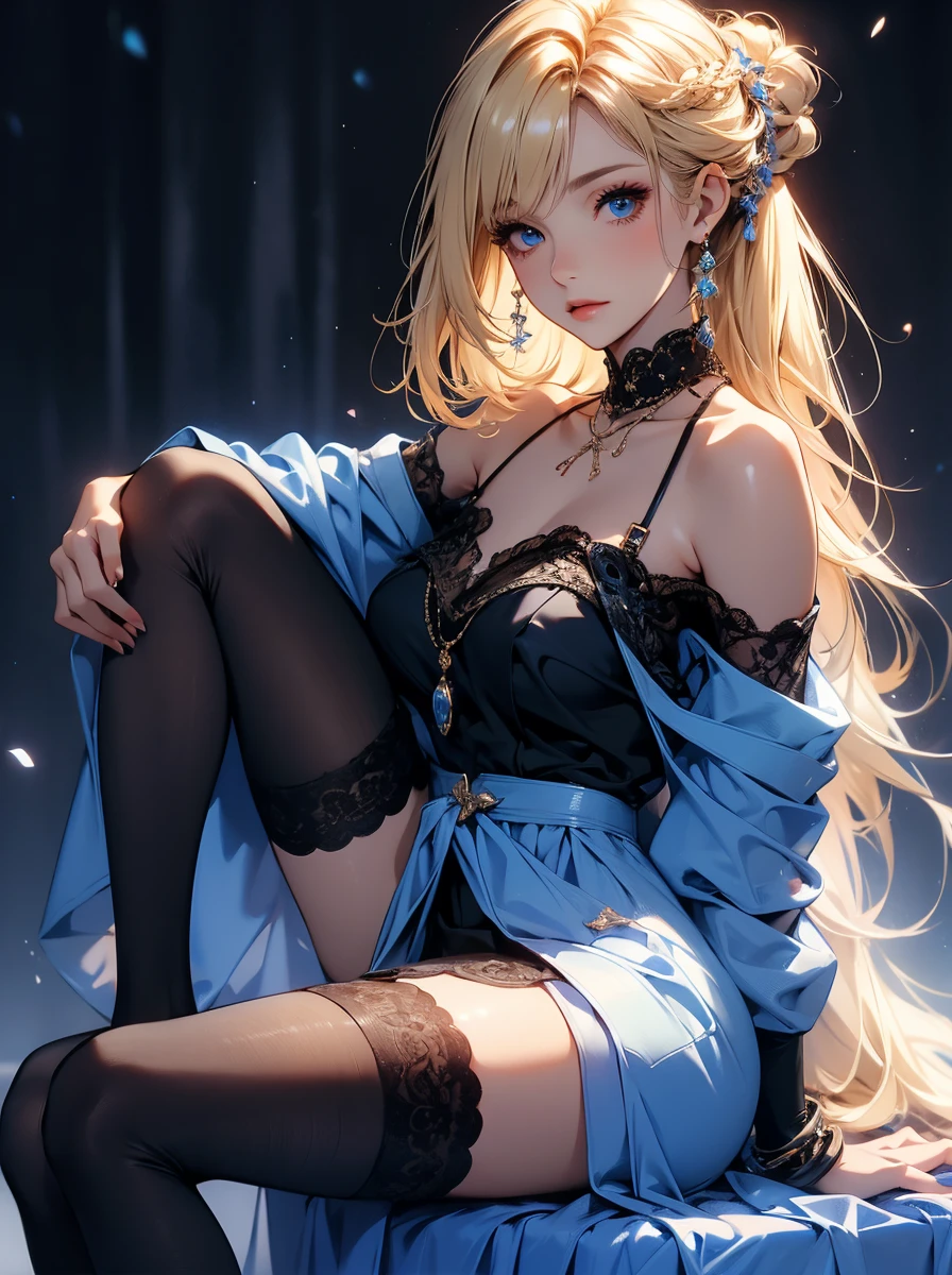 slim femboy, dark skin, blonde hair, full body, see-through clothes, lying on bed with legs open, manga style, wearing frilly lingerie --auto --s2