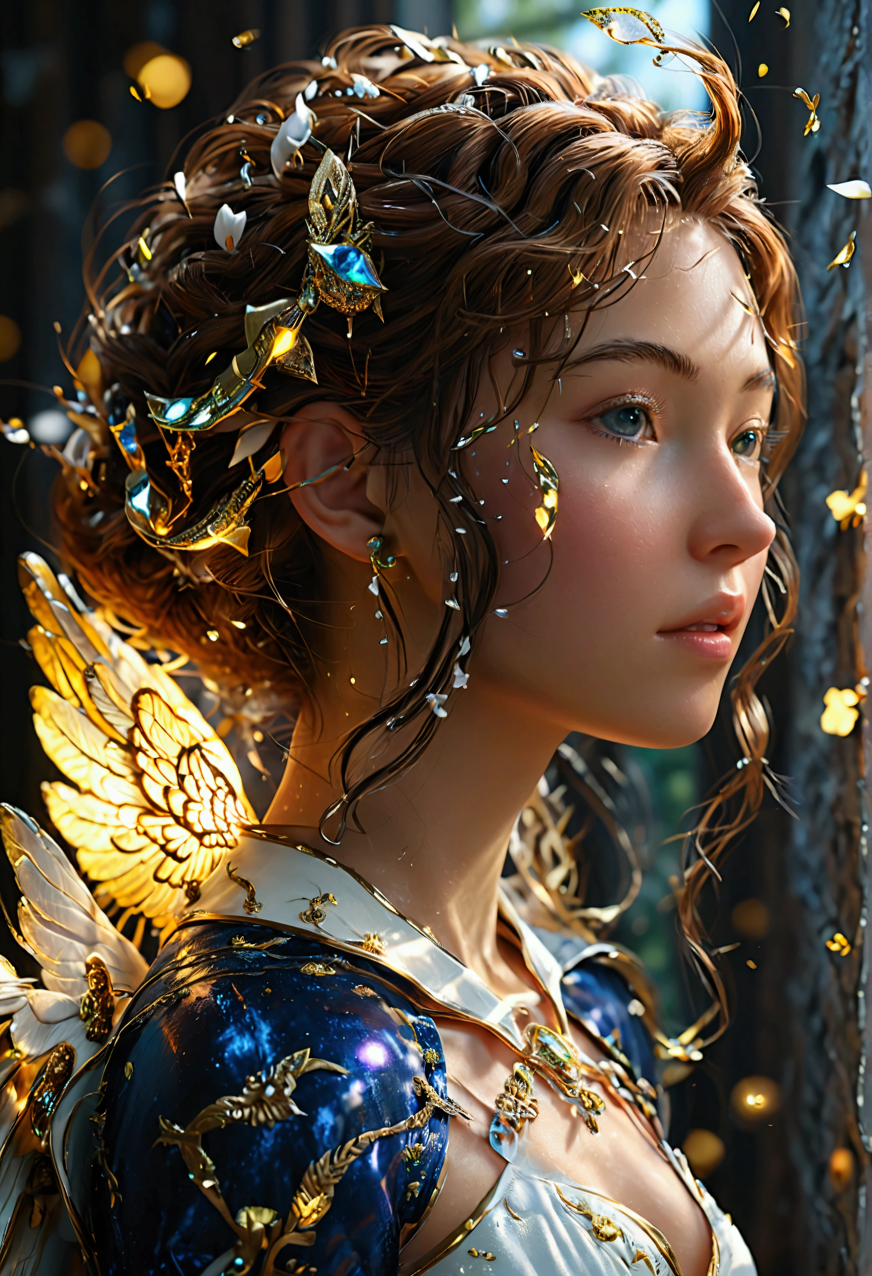 god、heaven、godの栄Light、godの祝福、prosperity、joy、Light、shine、Angel、大Angel、Holy Spirit、The Kingdom of the Millennium、godの言葉、godの叡智,((Top Quality)), ((Masterpiece)), (Details: 1.4), 3d, Thick voluminous hair, light particles, pure energy chaos antitech, HDR (High Dynamic Range), ray tracing, nvidia RTX, super resolution, Unreal 5, subsurface scattering, PBR Texturing, post-processing, anisotropic filtering, depth of field, maximum clarity and sharpness, multi-layer textures, Albedo and specular maps, surface shading, accurate simulation of light and material interaction, perfect proportions, Octane rendering, two-tone lighting, wide aperture, low ISO, white balance, trichotomy, 8K RAW