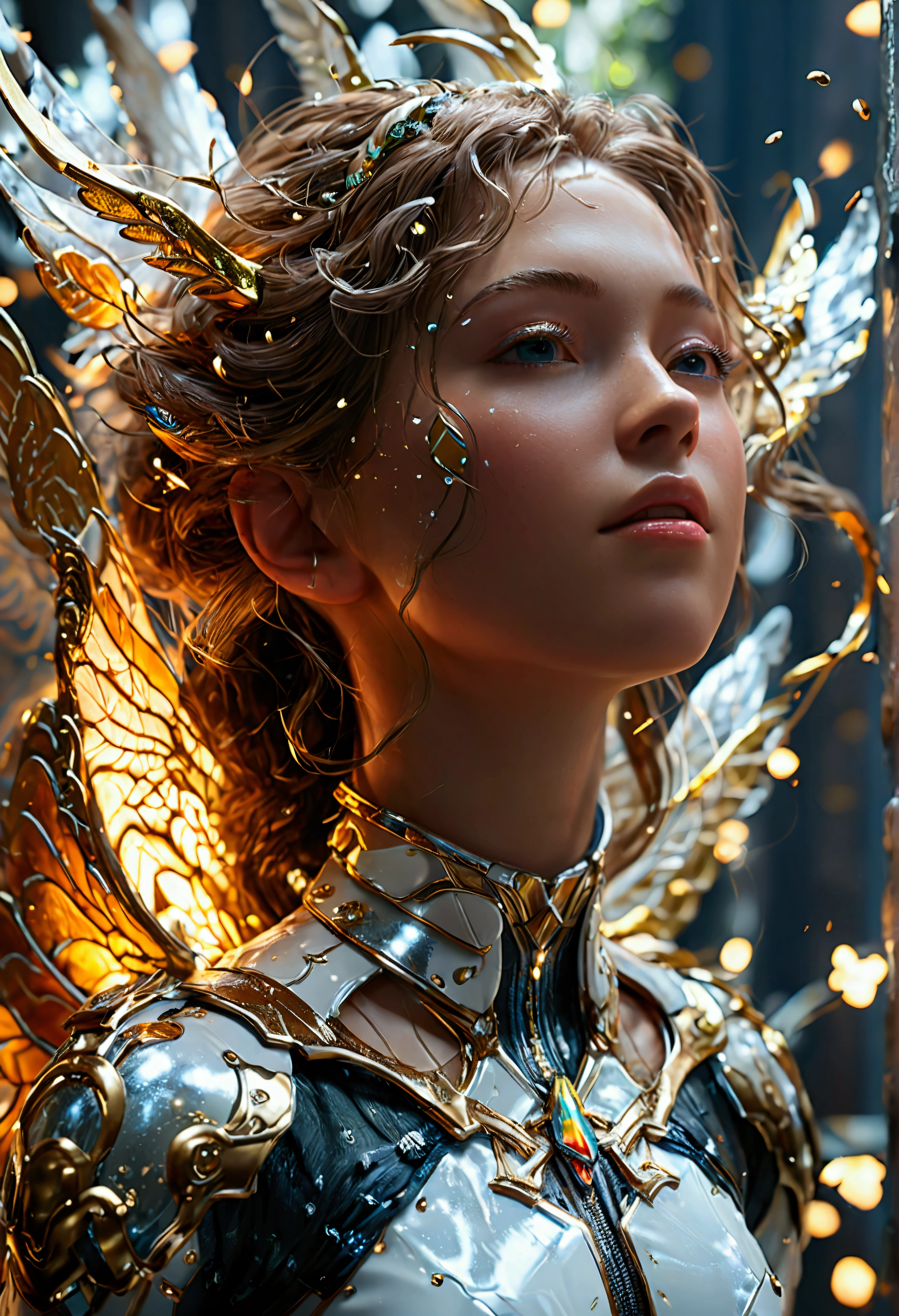 god、heaven、godの栄Light、godの祝福、prosperity、joy、Light、shine、Angel、大Angel、Holy Spirit、The Kingdom of the Millennium、godの言葉、godの叡智,((Top Quality)), ((Masterpiece)), (Details: 1.4), 3d, Thick voluminous hair, light particles, pure energy chaos antitech, HDR (High Dynamic Range), ray tracing, nvidia RTX, super resolution, Unreal 5, subsurface scattering, PBR Texturing, post-processing, anisotropic filtering, depth of field, maximum clarity and sharpness, multi-layer textures, Albedo and specular maps, surface shading, accurate simulation of light and material interaction, perfect proportions, Octane rendering, two-tone lighting, wide aperture, low ISO, white balance, trichotomy, 8K RAW