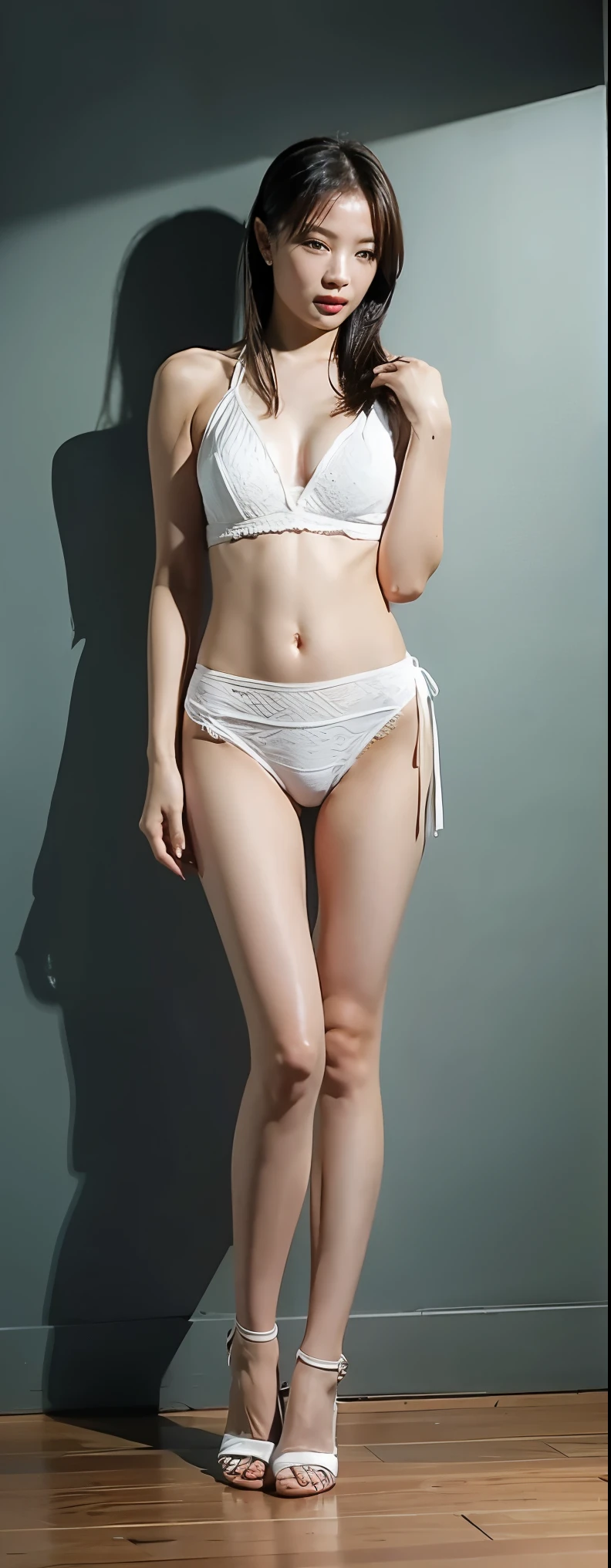 masterpiece, Highest quality, figure, Very detailed, The finer details, High resolution, 8k wallpaper, Perfect dynamic composition, Beautiful and delicate eyes , Model Photo,Front view,Full Body Shot,4K,underwear,underwear,