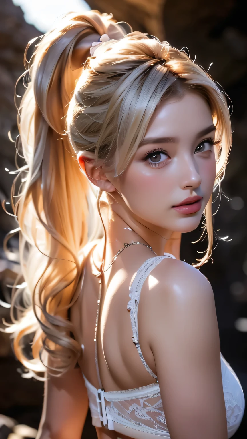 (masutepiece:1.3, Photoreal Stick:1.4, 8K), top-quality, ​masterpiece, 超A high resolution, Professional camera work, Grow Light Effect, Realistic portrait, Cinematic Light, Highly detailed skin and facial texture:1.3, The ultra-detailliert, A detailed eye, Detailed limbs, Perfect dynamic composition, (Japanese-style room overlooking the Japanese garden:1.2, formal hanging scroll, Light of the Rising Sun), 1girl in, 25-years old, cute sexy japanese slim woman, Fair skin, (Enraptured look:0.9, Totally captivates you:1.0), (Silver kimono:1.34 off shoulder), (voluptuous breasts:0.9), (Backshots, Calm pose), (Beautiful blue eyes, Eyes that feel beautiful eros:0.85), Sexy face:0.4, (A mouthfeel that feels beautiful eros:0.85), ((Too cute beauty:0.9))