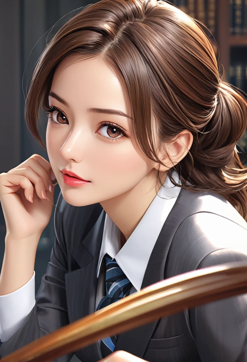 Ace lawyer vector graphic design. Beautiful charming girl, Close-up of lawyer, Movie stills,Perfect composition relaxation,High resolution details,best quality, Accurate anatomy( Correct and perfect anatomy ) 

                  Master of ultra-detailed animation art and visual effects&#39;s works art station, Conceptual artwork anatomy correct detailed sharp focus illustration, artwork