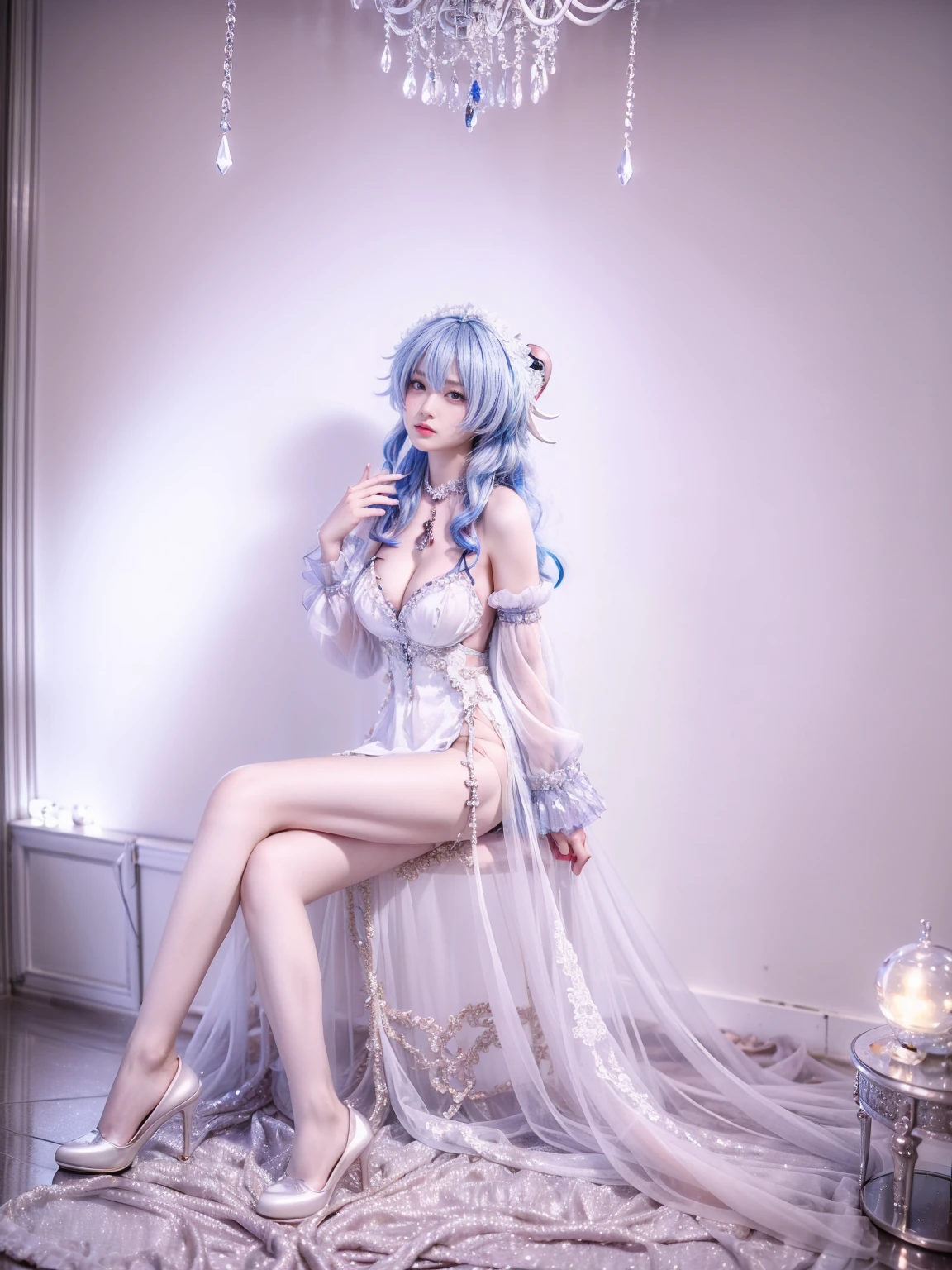 (nsfw), (Rich picture,Masterpiece quality)Exquisite 8K CG works,Practical, 4K, top quality、masterpiece、Ultra-high resolution、(Practical:1.4)、18 years old female,Sit in the cemetery,big breasts, no bra, naked body, no clothes,Paled face,surreal,rotten wound,Scary tattoos,White hair,Poker face,Sexy pose,Bright Eyeovie Sceneiddle Ages,necklace,earrings,Crystal Ball,Full of cracks,Bloodshot,Crystal chandeliers,Book Wall