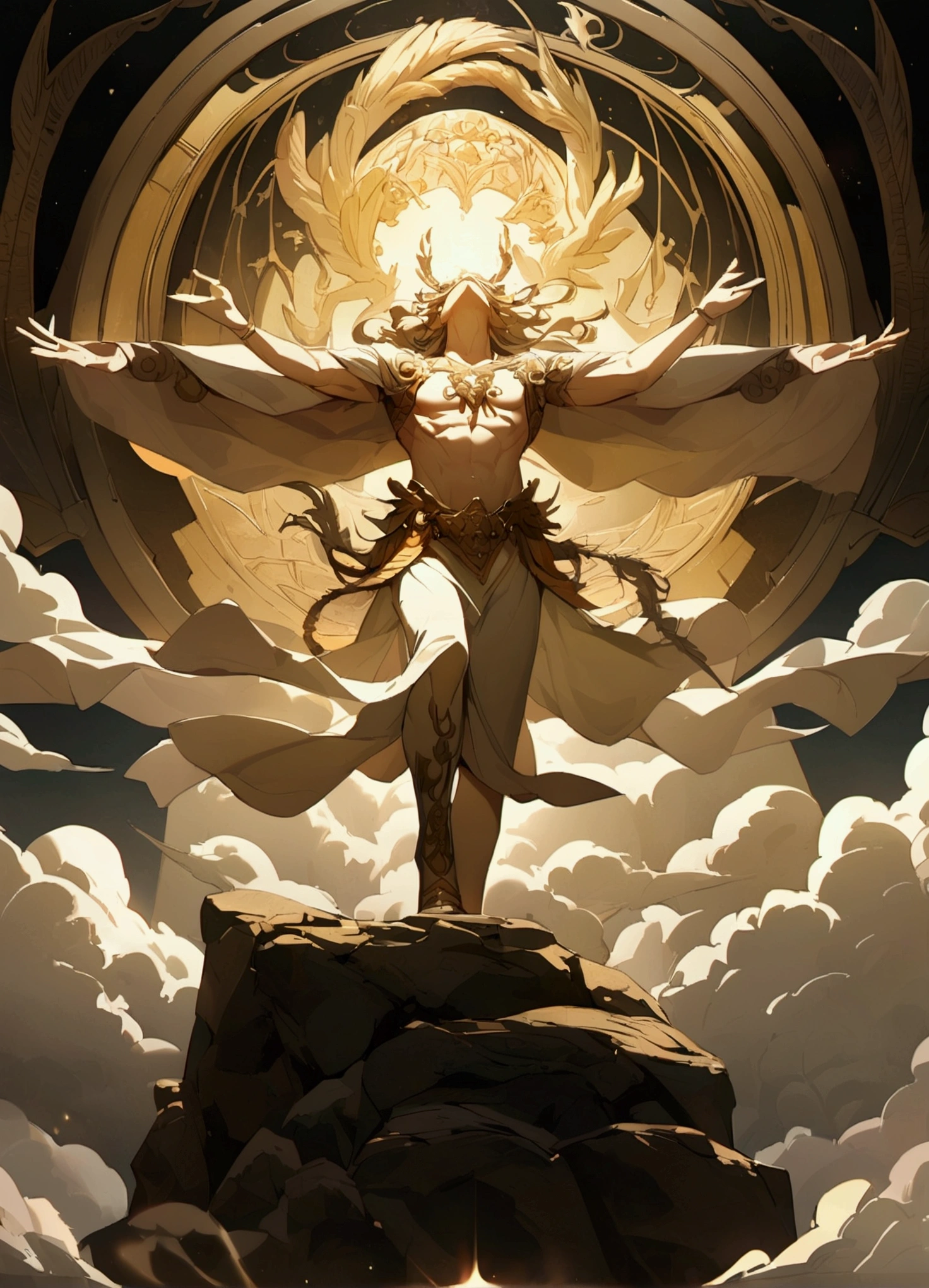 God。Zeus。Hands outstretched。God of mythology。