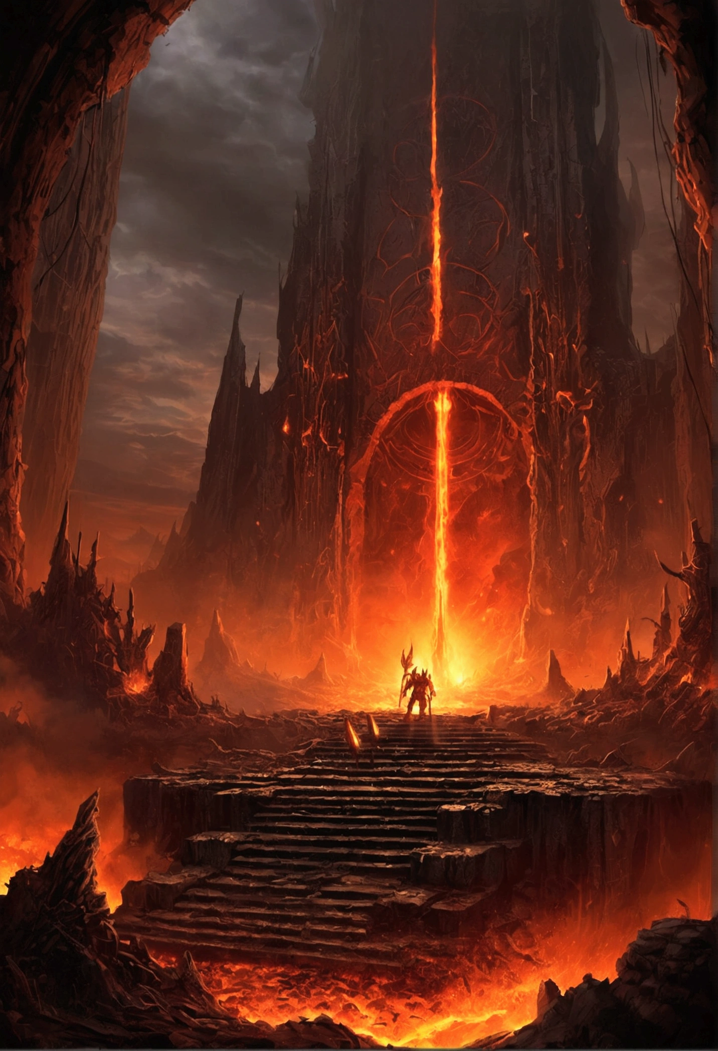 , Hellscape, Bottom of Hell, Apocalyptic landscape ада!!!!!, Mustafar, Hell's Ruins, ! Apocalyptic landscape!!,Art of the Dark Sun, Portal in AD, Portal in AD, World of Warcraft Art, jungle invasion
