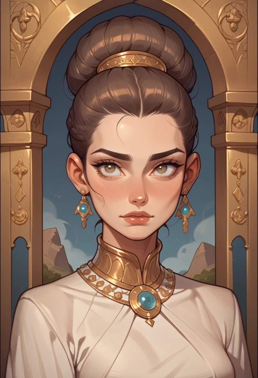 Hestia Physical Characteristics: Hestia is the goddess of the hearth and hearth. She is generally described as a calm and welcoming woman.. Their hair is long and brown, often tied up in a simple bun. Your eyes are brown or gray, conveying a sense of peace and calm. Hestia has a slender figure, with a serene and graceful posture. She is often portrayed in simple, modest clothing., reflecting his humble nature and his devotion to home.