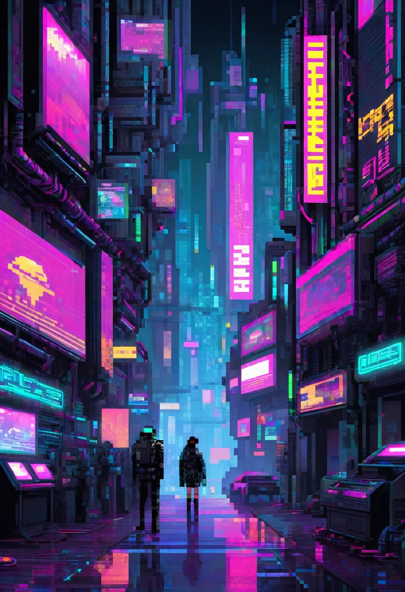 cyberpunk video 8bit cyber interface