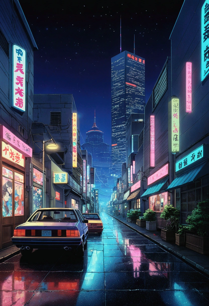 Retro Anime、80s Anime、Night view