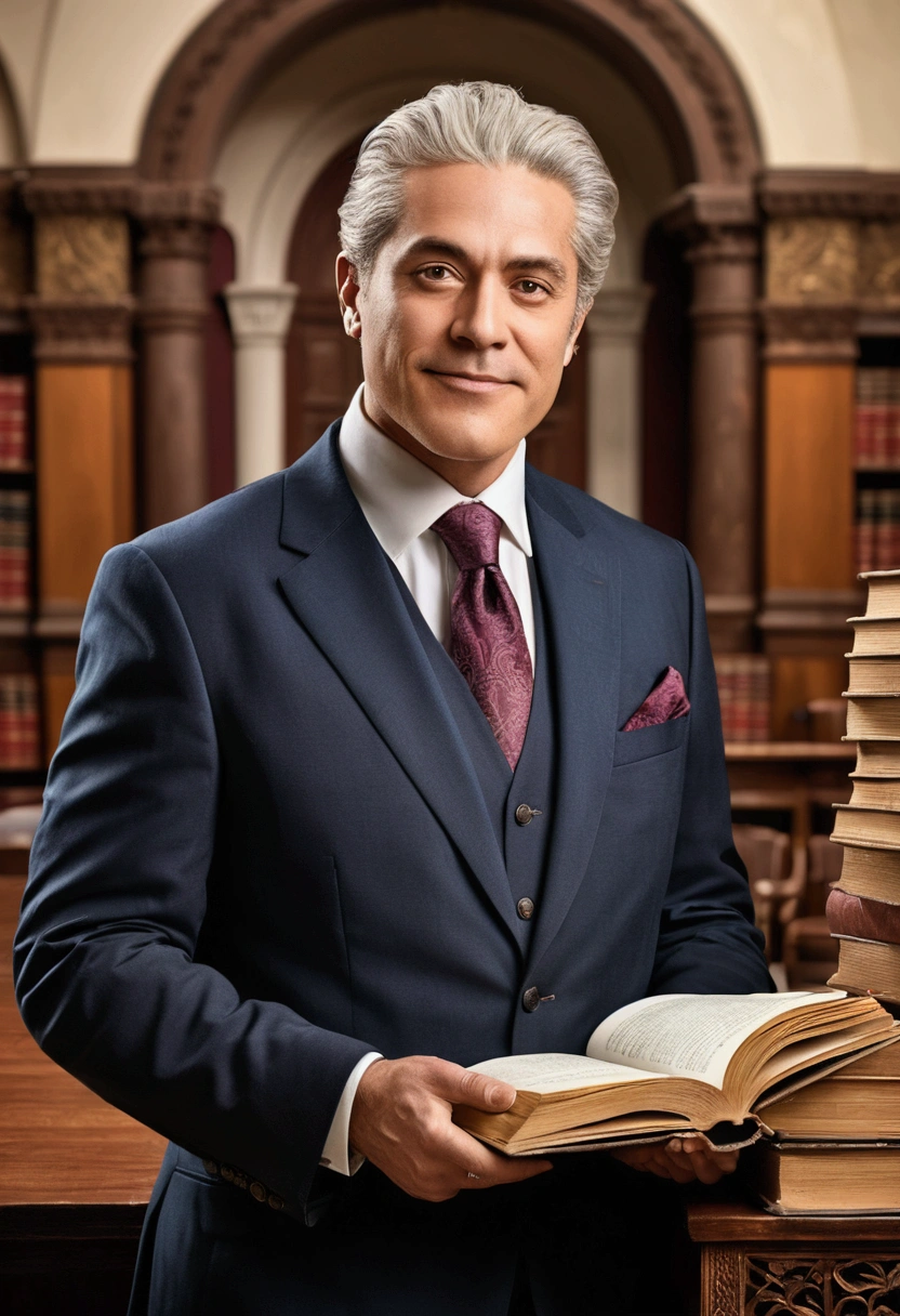 (Lawyer), serves as a legal aid volunteer in the community, providing legal advice and assistance to residents, demonstrating professional knowledge and enthusiastic service. The background is a lively community activity center, where people gather around the lawyer, full of anticipation, full body, award-winning, cinematic still, emotional, vignette, dynamic, vivid, (masterpiece, best quality, photorealistic, Professional, perfect composition, very aesthetic, absurdres, ultra-detailed, intricate details:1.3)