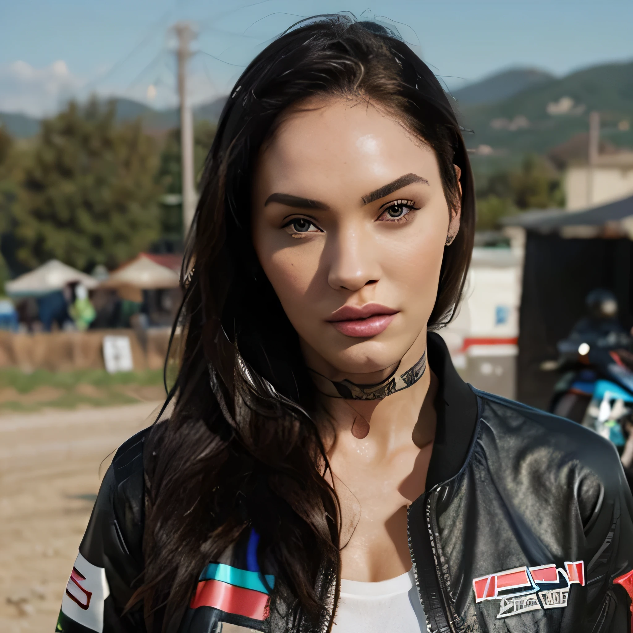 Megan Fox jacket in logo moto GP face hight kvalit