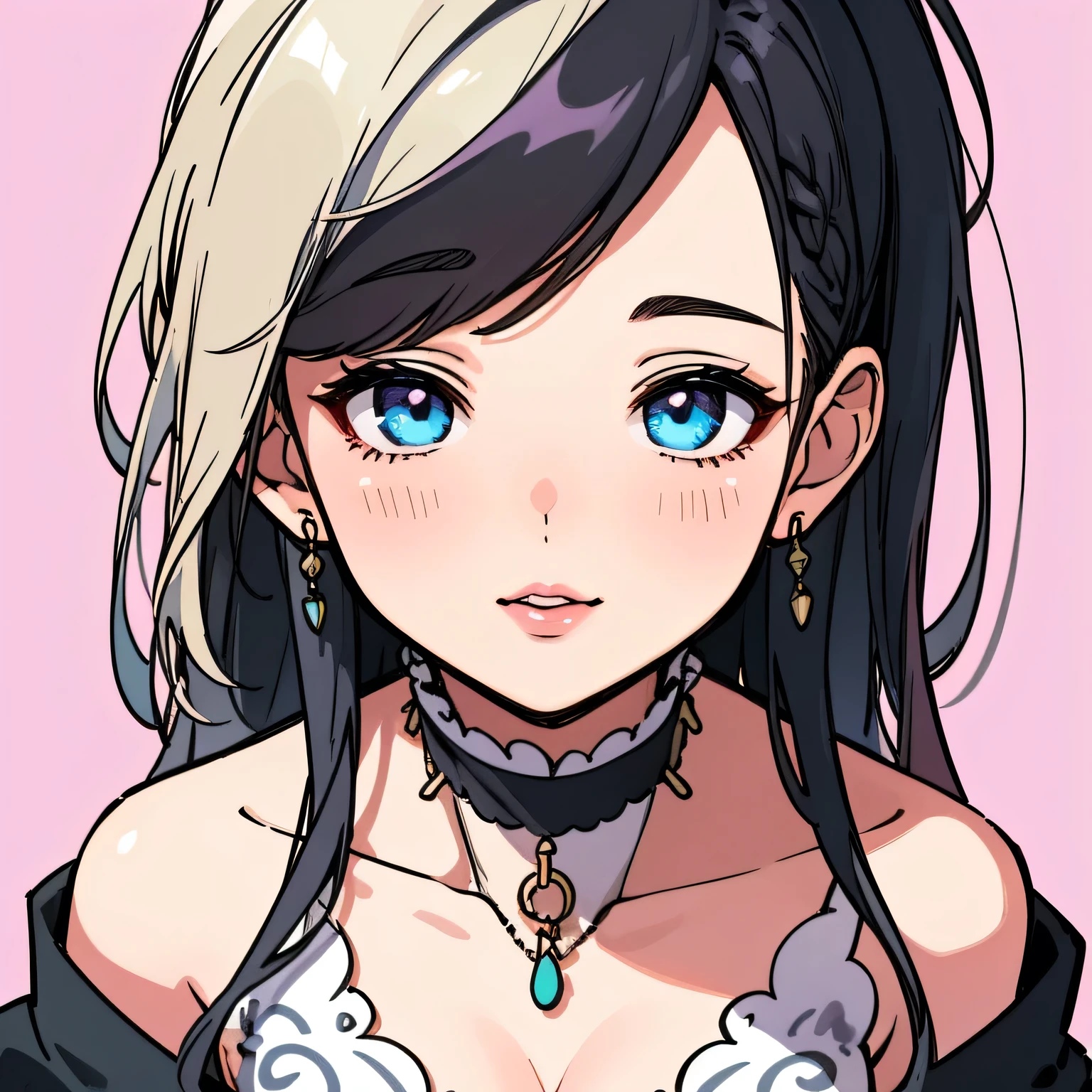 1girl, beautiful woman with long black braided hair, seductive soft eyes, blushing hard, pink parted lips with a seductive smile, long neck and collarbone, medium chest and cleavage, wearing an off-shoulder t-shirt exposing bare shoulders, (best quality,4k,8k,highres,masterpiece:1.2),ultra-detailed,(realistic,photorealistic,photo-realistic:1.37),intricate details,highly detailed face,extremely detailed eyes and face,long eyelashes,beautiful detailed lips,extremely detailed skin,cinematic lighting,warm color tones,chiaroscuro lighting,romantic,sensual,intimate,alluring,captivating