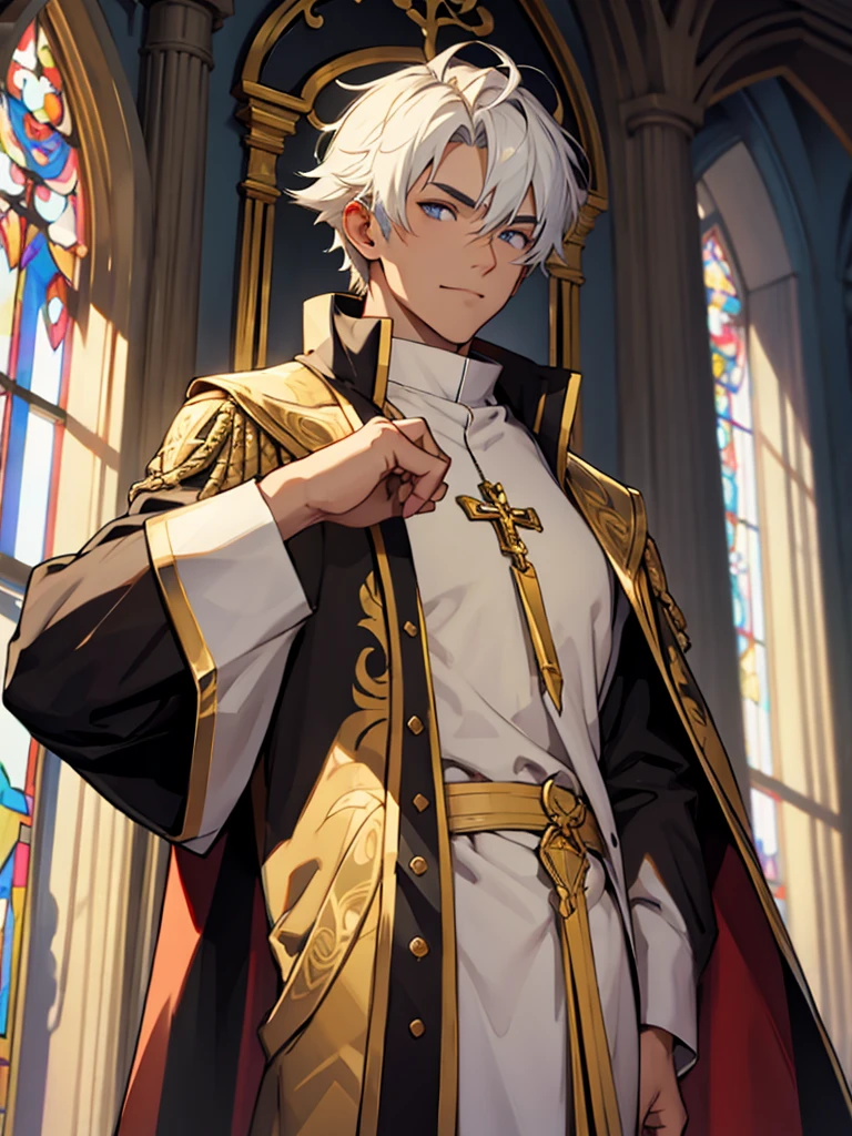 Priest male character, golden details