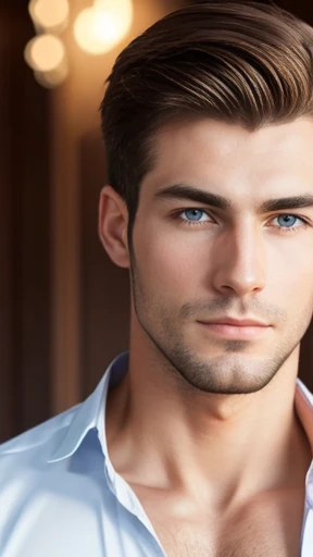 A handsome Russian man focus on the face