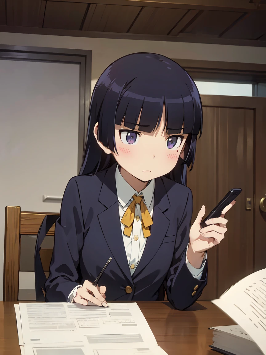 girl, solo, (ruri gokou), (lawyer), (Court), pants suit, (Badge on left chest), Hime cut, (court), Classical architecture, Wide々としたCourt, (With the audience watching), Lighting Effects,Dramatic shading,A fusion of natural and artificial light,A file full of documents,laptop,
Court内の音,The sound of flipping through documents,Whispered conversation, Silence and tension,Calm and analytical,女性lawyerの態度,Professional Attitude