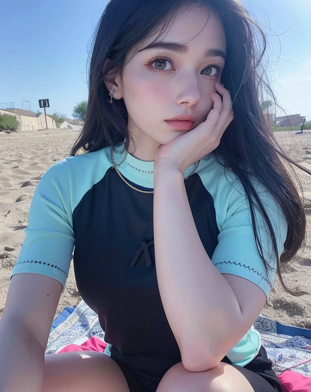 Arafed woman lying in bed with a pink blanket and a necklace., She has black hair with bangs, very white skin, very very pale, with pale skin, very white skin, very pale, pale skin persian girl, pale and light skin!!, hermosa poarch, Portrait Sophie Mudd, 18 years, Anastasia Ovchinnikova, very pale white skin
