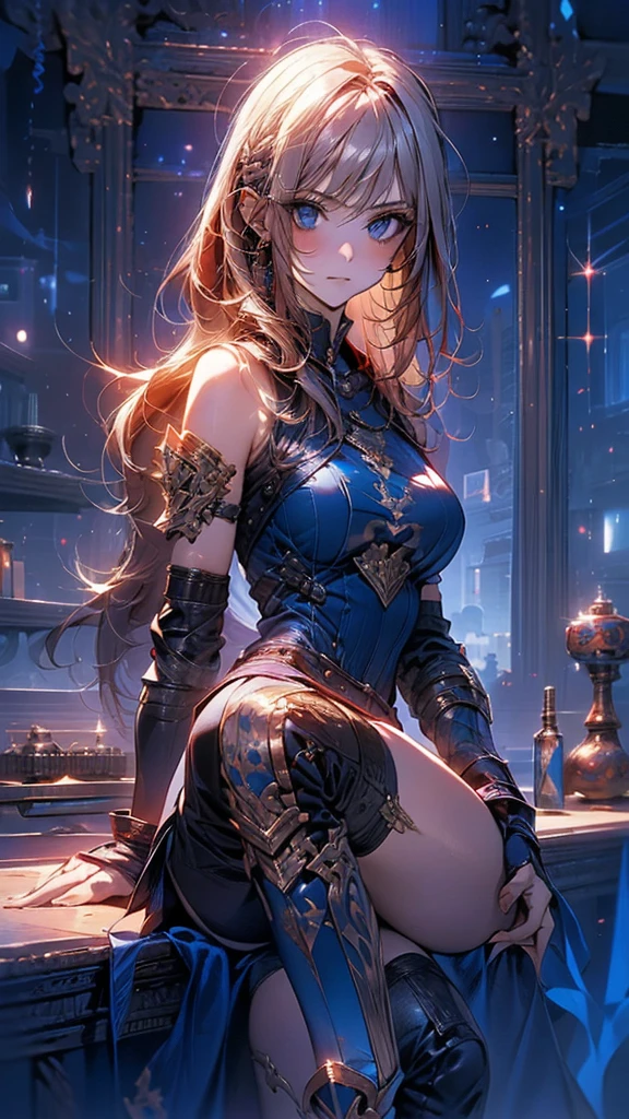 (((woman))), (((best qualityer))), (((tmasterpiece))), (((AS-Adult))), (((1girll))), ((( Bob Hairstyles ))), A 25-year-old cyberpunk gladiator with a perfect body, Shoulder pads with metal spines, Brooklyn gladiolus, (( Bob Hairstyles )), Small leather panties, Torn football team shirt, Simon Beasley, almost naked（Simon Bisley）Urban barbaric style for(heavy metal) Minimum clothing, Left arm metal protection，With complex graphics, dark red color，White stars and white and navy blue checkerboard pattern, armure, Full of tips and rivets, (((From the knee up))), Short white blonde hair, The background is Shepard Fairley（Shepard Fairey）Painted walls of complex design