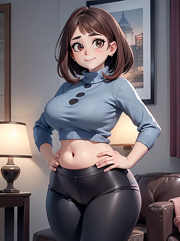 light grey High Waist Cropped Work Pants Office, merula, full body, thighs, high heels, solo 1 girl, medium tits, nude tits