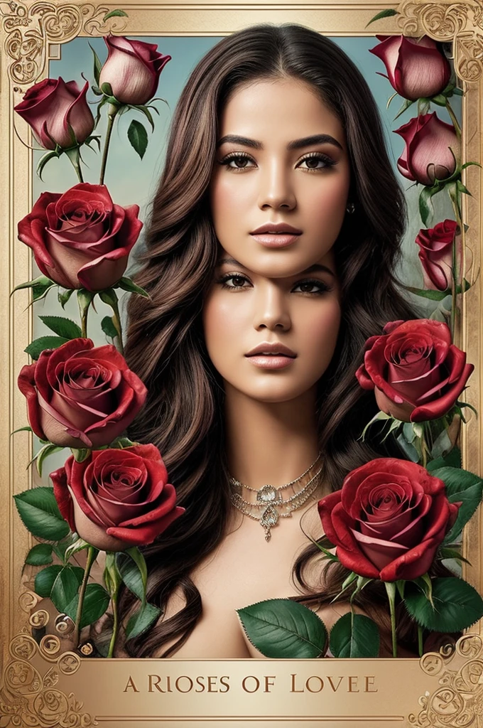 ((best quality)), ((masterpiece)), (detailed), capa de álbum com o nome "roses of love" sem nenhuma pessoa, apenas rosas