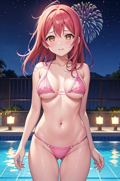 （nsfw1.3）Love Live Sunshine、Riko Sakurauchi（1.8）、Yellow Eyes、Pink micro bikini、Starry Sky、Light up fireworks、Night Pool、Colorful neon lights.miduam weight.miduambreasts
