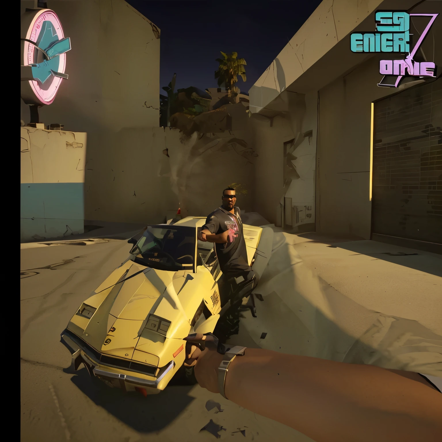 a close up of a man with a watch on his wrist, in gta vice city, gta vice city style, vice city, gta character, gta vice city style art, gta vice city art style, as the protagonist of gta 5, gta vice city remastered, gta artstyle, as a character from gtav, ps 2 screenshot, in game, ps 2 graphics