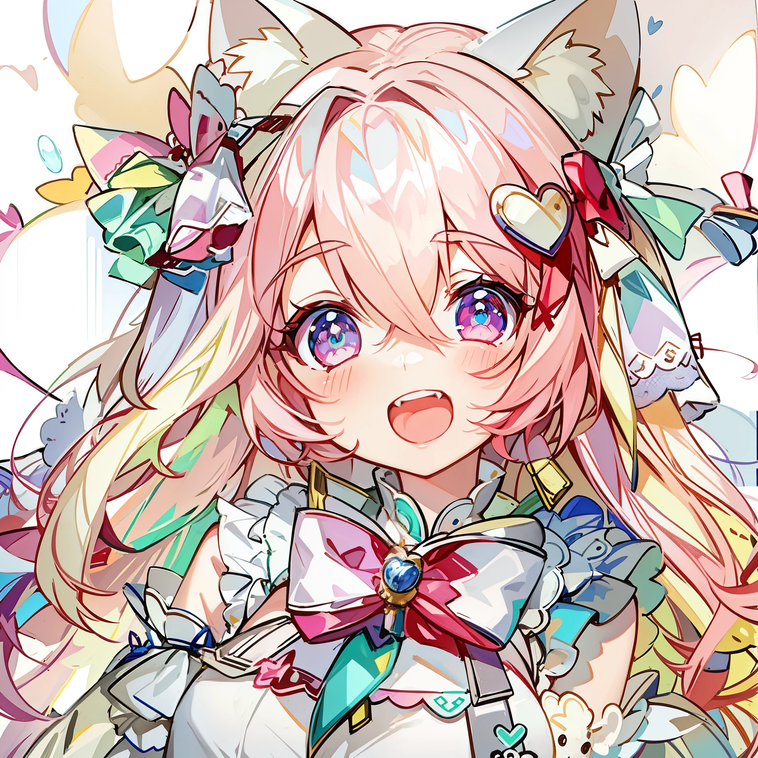 （1 girl），（Solo exhibitions），masterpiece，Best quality，Simple background，White background，Crayons are cool，HK416 Module 3 \（Women&#39;s Front），Poker face，stand up，（White hair），长White hair，Hair accessories，White gloves，Teenage Girl，black，Exquisite facial features，Clear eyes，Stunning graphics，Neck tie