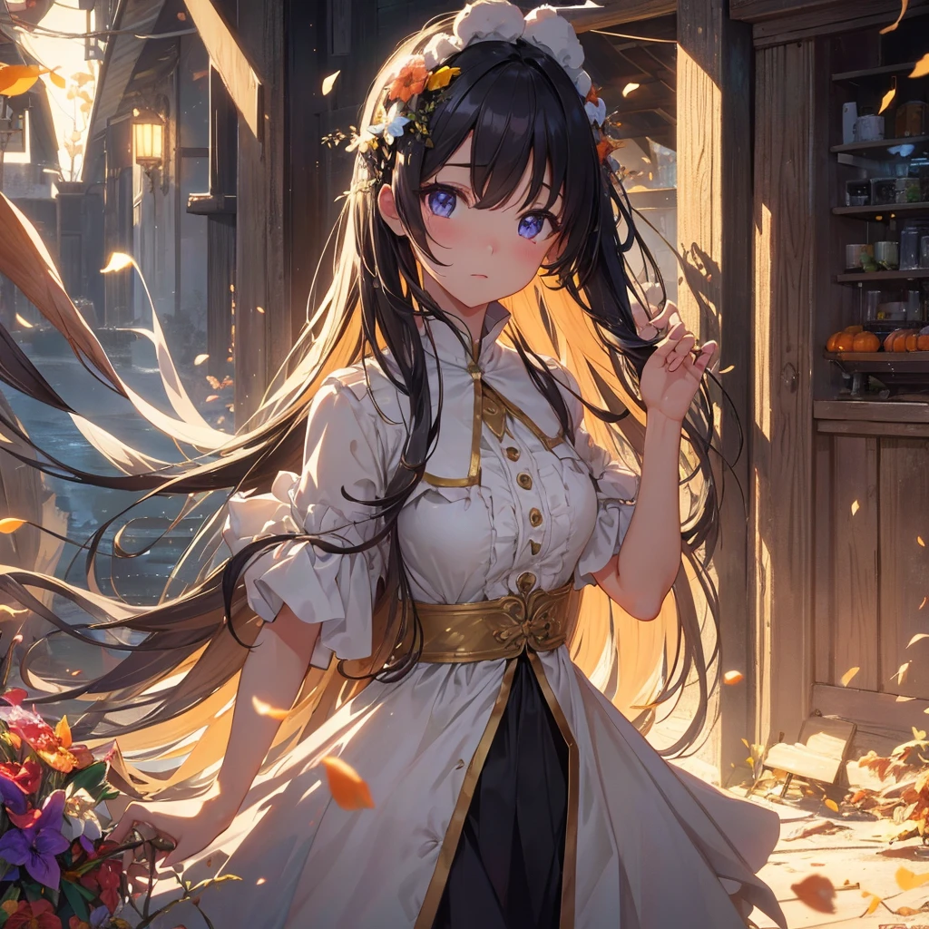 Thanksgiving(Easter), ((Highest quality)), High resolution, 8k, Cinematic Light, High Contrast, Written boundary depth、、beautiful, Strong brilliance, Detailed Background, One Girl, cute, fine grain, Shining Eyes, Detailed Iris、