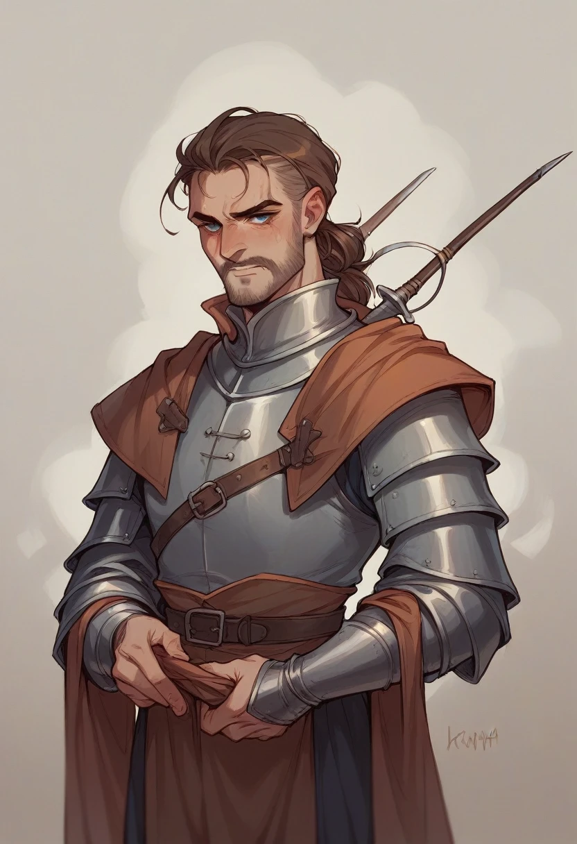 A dark medieval sober knight