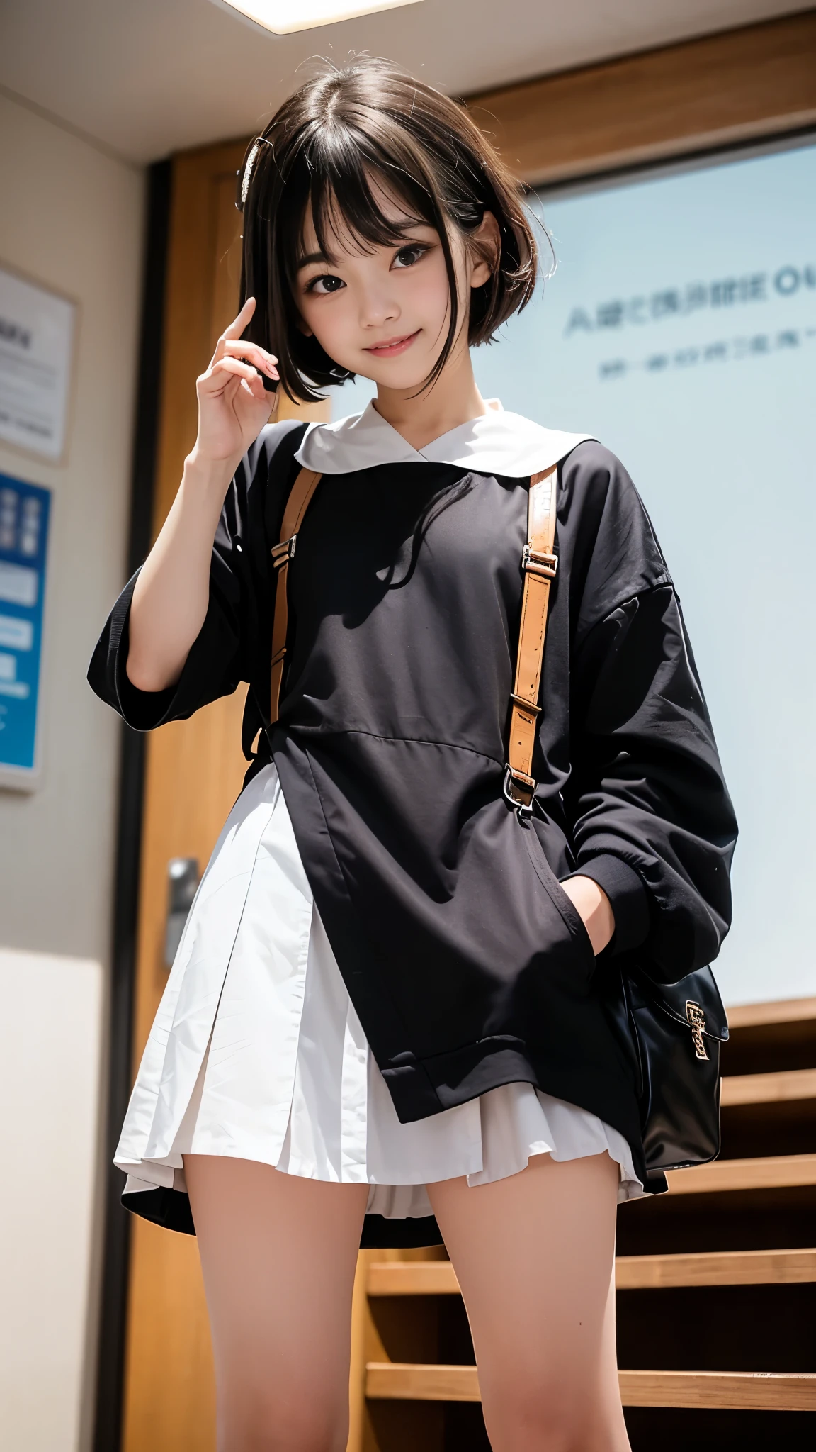 (((A single photo:1.2))), ((かわいいコスプレ姿の美少女が路地裏にAre standing:1.4)), ((性欲の強いhigh school girl:1.4)), (Short Hair), (8k, RAW Photos, Highest quality, masterpiece:1.2), Looking at the audience, Viewed from the front, Beautiful white skin, knees, Absurd face is small, Part your bangs down the middle, The forehead is visible, Glare, ((Cute and mischievous face:1.3)), Ultra-high resolution, ((I can't wear underwear)), ((Slender and erotic body line)), (Outstanding proportions), high school girl, (Idolフェイス:1.2, Baby Face:1.65), Japanese women, Are standing, (Photorealistic:1.37), Photon Mapping, Realistic, Cute and small face, Brown eyes, prospect, Written boundary depth, Blurred Background, (I can see the bangs), Silky smooth hair, (Firm stomach:1.3), (Beautiful and slim thighs:1.4), (Small beautiful butt:1.2), (Curved waist), thigh, Nogizaka idol, Idol, (Detailed hands:1.4, Accurate hands:1.4, Beautiful little hands of a girl:1.3, Beautifully crafted with attention to detail:1.3), (Firm and beautiful breasts:1.3, Fascinating Cleavage:1.2), Super quality, Low people, (Clear white skin, Skin with visible pores), (Focus on the face), Check and correct the garment construction, (Perfect Anatomy:1.4), (Detailed eyes and face:1.3, Professional photography techniques), (Detailed arms and legs:1.4), (View the viewer, blush:1.3)
