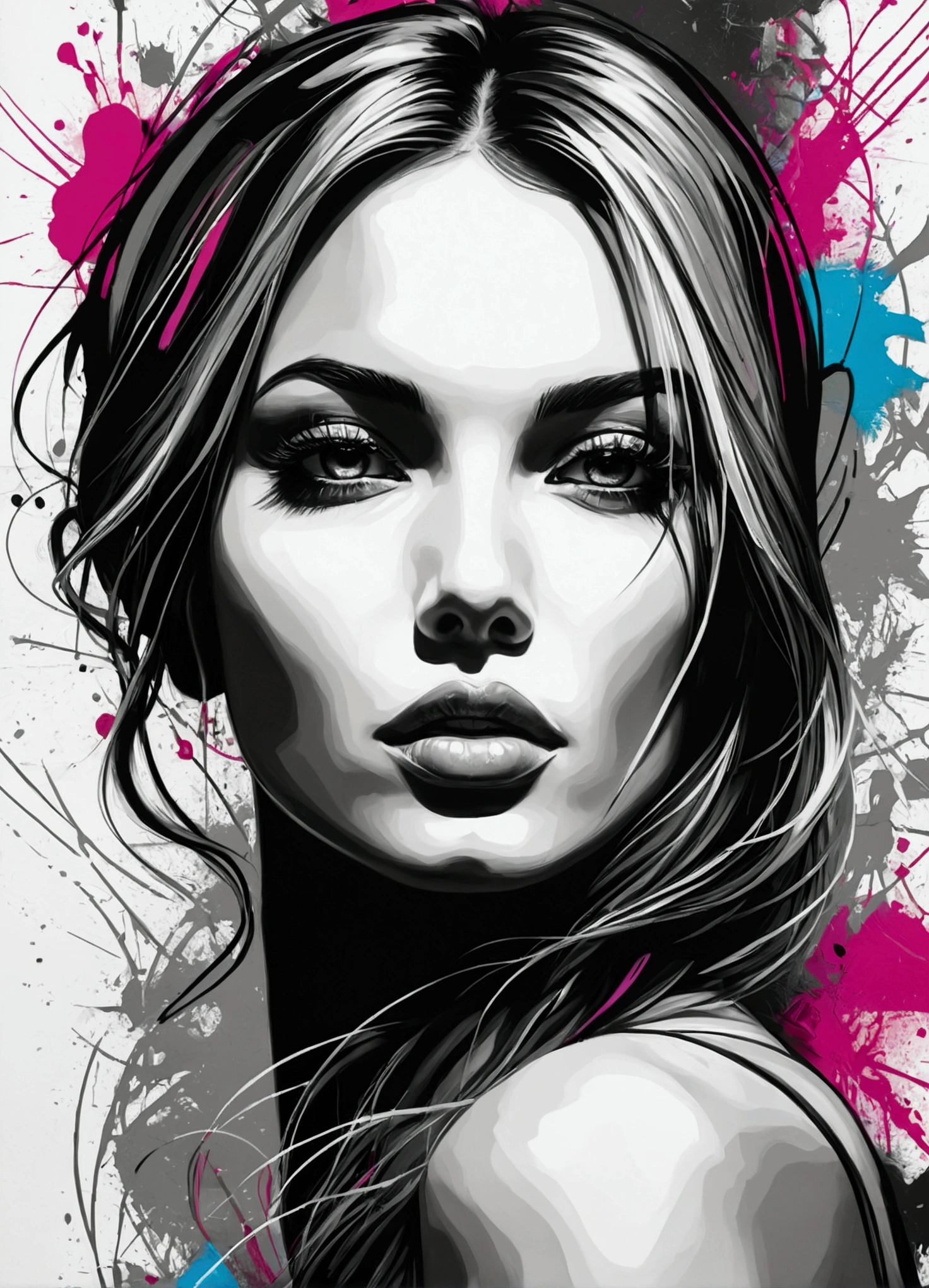 graffit, abstrato, full picture, light colors, feminine, high resolution high contrast