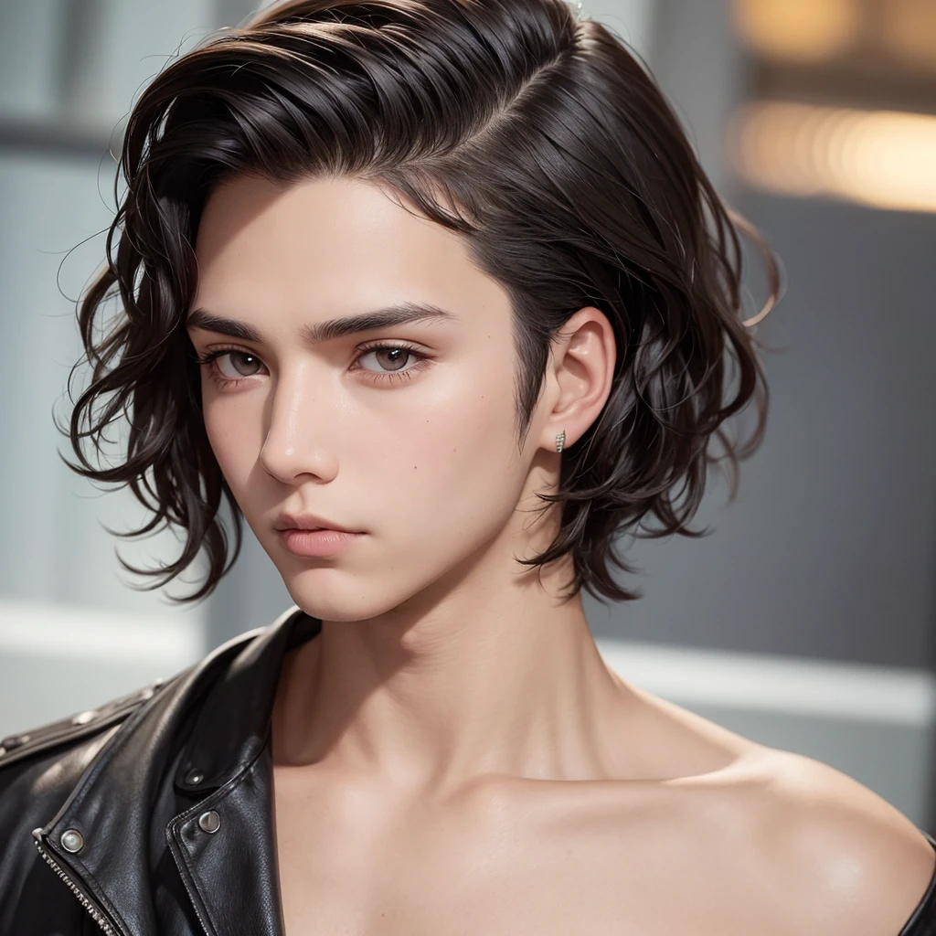 Profile photo of a young man with short wavy and black hair shaved on the sides, with brown eyes and looking closely at the camera