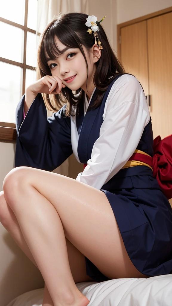 (((A single photo:1.2))), ((A beautiful girl in a cute kimono is having sex in her room:1.4)), ((性欲の強いhigh school girl:1.4)), (Short Hair), (8k, RAW Photos, Highest quality, masterpiece:1.2), Looking at the audience, Viewed from the front, Beautiful white skin, knees, Absurd face is small, Part your bangs down the middle, The forehead is visible, Glare, ((Cute and mischievous face:1.3)), Ultra-high resolution, ((I can't wear underwear)), ((Slender and erotic body line)), (Outstanding proportions), high school girl, (Idolフェイス:1.2, Baby Face:1.65), Japanese women, Are standing, (Photorealistic:1.37), Photon Mapping, Realistic, Cute and small face, Brown eyes, prospect, Written boundary depth, Blurred Background, (I can see the bangs), Silky smooth hair, (Firm stomach:1.3), (Beautiful and slim thighs:1.4), (Small beautiful butt:1.2), (Curved waist), thigh, Nogizaka idol, Idol, (Detailed hands:1.4, Accurate hands:1.4, Beautiful little hands of a girl:1.3, Beautifully crafted with attention to detail:1.3), (Firm and beautiful breasts:1.3, Fascinating Cleavage:1.2), Super quality, Low people, (Clear white skin, Skin with visible pores), (Focus on the face), Check and correct the garment construction, (Perfect Anatomy:1.4), (Detailed eyes and face:1.3, Professional photography techniques), (Detailed arms and legs:1.4), (View the viewer, blush:1.3)