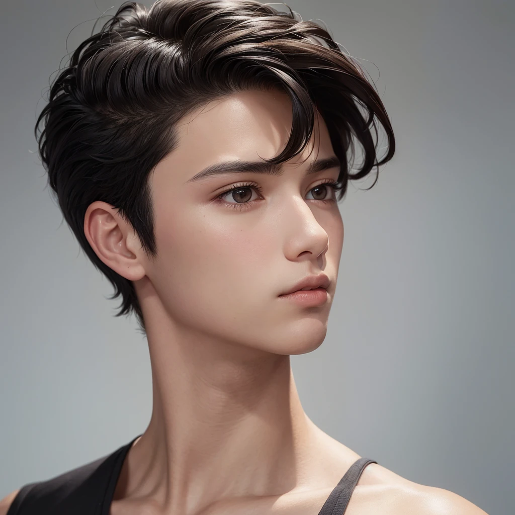 Profile photo of a young man with short wavy and black hair shaved on the sides, with brown eyes and looking closely at the camera