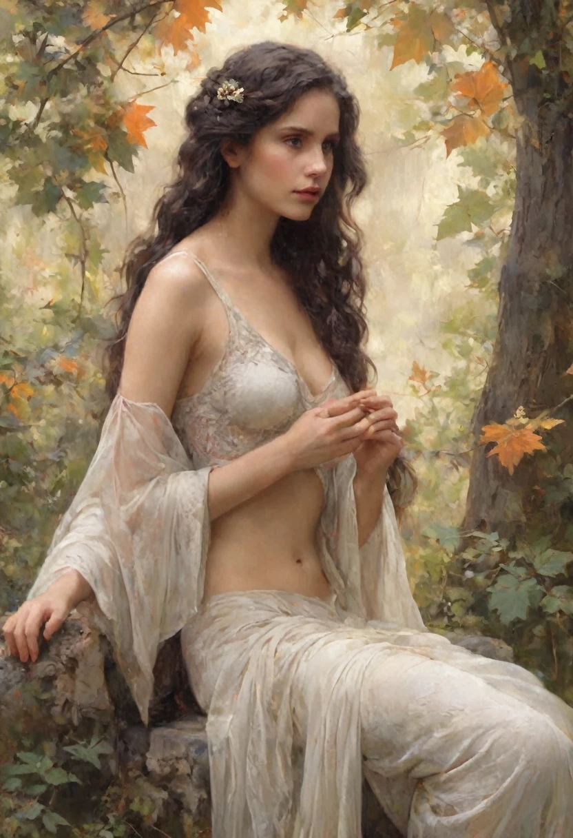 (Best Quality,4k,8K,hight resolution,Masterpiece:1.2),Ultra-detailed,(Realistic,Photorealistic,photo-realistic:1.37),oil painting,Omar Rayyan ,Beautiful detailed girl,sitting on a bench,Holding a flower,Klimt,many,Emil Vernons,illustartion,Shiny texture,Lush garden,Natural sunlight,dreamy atmosphere,bright colours,Graceful posture,Detailed facial features,curly hair,Feminine elegance,artistic interpretation,Fantasy elements,Subtle emotions,Unearthly beauty,wistful expression,harmonious composition,Impressionistic style,Gold accents,(realistic: 1.3) (original: 1.2), masterpiece, best quality, hibiscus flower blooming on a gnarled branch on a gray background, fractal mandala background, in light orange and light beige style, minimalist images, photographic installations. , paleocore, green and crimson, hyperrealistic, poetic intimacy. masterpiece, best quality, colorful, LLTH, best quality, beautiful naked forest goddess, expressive eyes, perfect face, highly detailed, high resolution, (masterpiece), best quality, perfect face, 1 sexy girl dressed in forest, flowers , leaves, mandalas, fractal, girl in the forest, forest goddess, old antique clock floating, lamp hanging from tree, full body, black hair fused with gold, transparent clothing, open legs, view of pubic hair, 1 sexy girl with see-through forest clothing,small exposed breasts, see-through open t-shirt, mandala and flower tattoos, illustration, very delicate and beautiful, very detailed, CG, Unity, 8k wallpaper, huge file size, very wide lens, soft lighting, slight smile, transparent clothing showing naked body, beautiful vagina, vagina with soft hairs, well detailed eyes looking up, latin girl sitting on tree trunk, oil painting, latin tanned skin, full moon night sky, autumn leaves falling, autumn leaves in the wind, black and brown hair, long hair floating in the wind, girl looking at an old clock, nsfw,(( Felicity Jones)), (sensual), (Ex