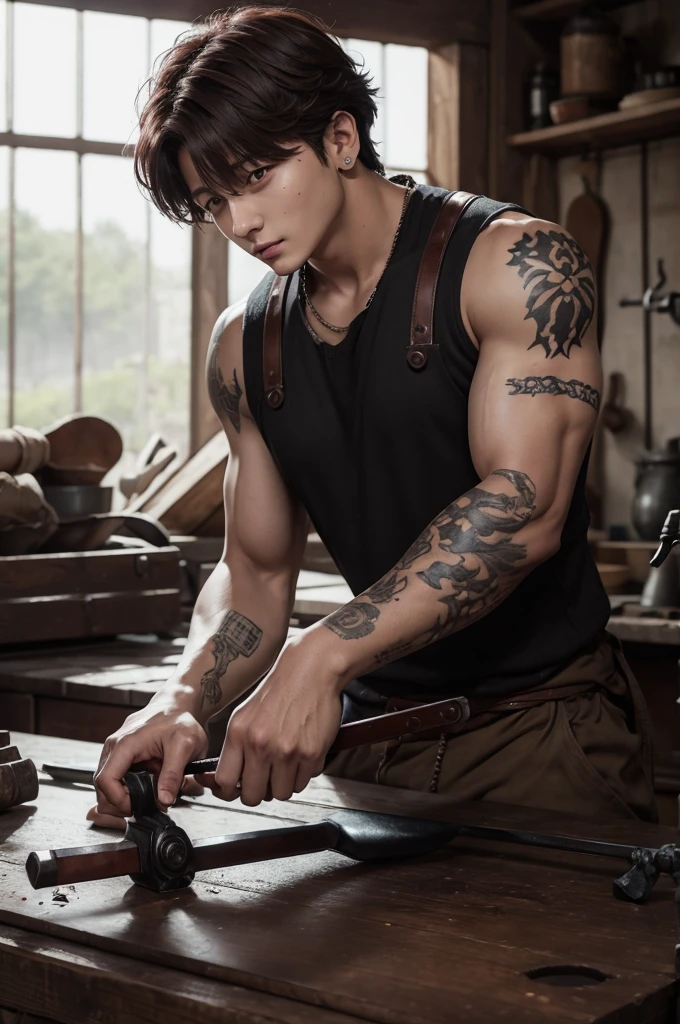 Jeon Jungkook bloody blacksmith bts, Jeon, jungkook