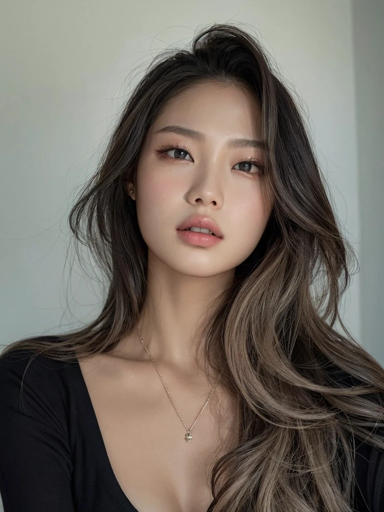 jennie pink black, blackpink jennie portrait, Beautiful young Korean woman, Leaked image, kim jennie de blackpink