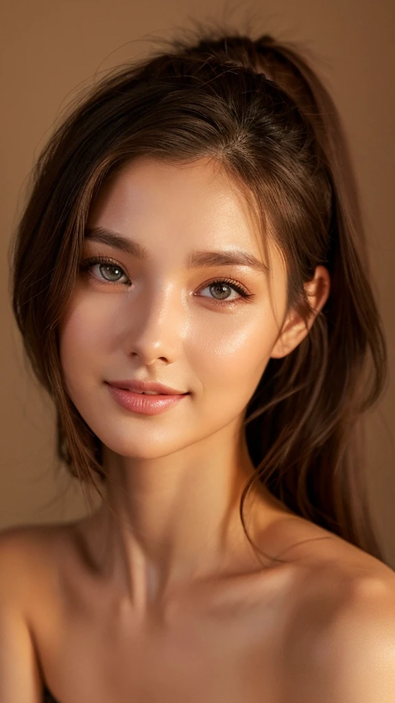 (Lydia Filippova:1.2), (Keilih Stafford:0.9), (Felicity Fey:0.5), beautiful 25 year old Korean girl, slim,
 soft, warm lighting, detailed facial features, detailed eyes and lips, natural skin tones, fully body, Sorriso gentil e sexy, pose sexy, of underwear, instagram social media post, high qualiy, 8k, photorrealistic, Warm Color Palette, cinematic lighting