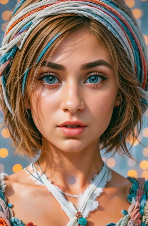 a girl running away from a huge ball of yarn, beautiful detailed eyes, beautiful detailed lips, extremely detailed eyes and face, beautiful eyelashes, scared expression, alone, 1 girl, fantasy, photography, high quality, best quality, 4k,8k,high resolution,masterpiece:1.2,ultra detailed,realistic,photorealistic,photorealistic:1.37,HDR,UHD,studio lighting,ultra-fine painting,sharp focus,physically based rendering,extreme detail depiction,professional,vivid colors,bokeh,fantastic art , capricious.