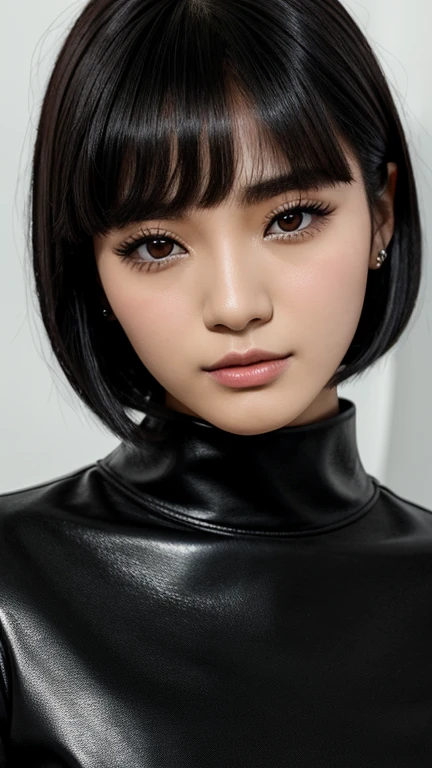 ,,,a close-up of a woman with , ela tem cabelo preto with bangs, Hime black haircut, ulzzang, korean, with short hair with bangs, with short hair, dilraba dilmurat, garota korean cruel, hairstyle with bangs style, with bangs, korean symmetrical,,,,,,,,,,,,,, clear light , highy detailed, cinematic, weirdcore, surreal, abstrato,