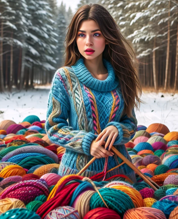 a girl running away from a huge ball of yarn, beautiful detailed eyes, beautiful detailed lips, extremely detailed eyes and face, beautiful eyelashes, scared expression, alone, 1 girl, fantasy, photography, high quality, best quality, 4k,8k,high resolution,masterpiece:1.2,ultra detailed,realistic,photorealistic,photorealistic:1.37,HDR,UHD,studio lighting,ultra-fine painting,sharp focus,physically based rendering,extreme detail depiction,professional,vivid colors,bokeh,fantastic art , capricious.