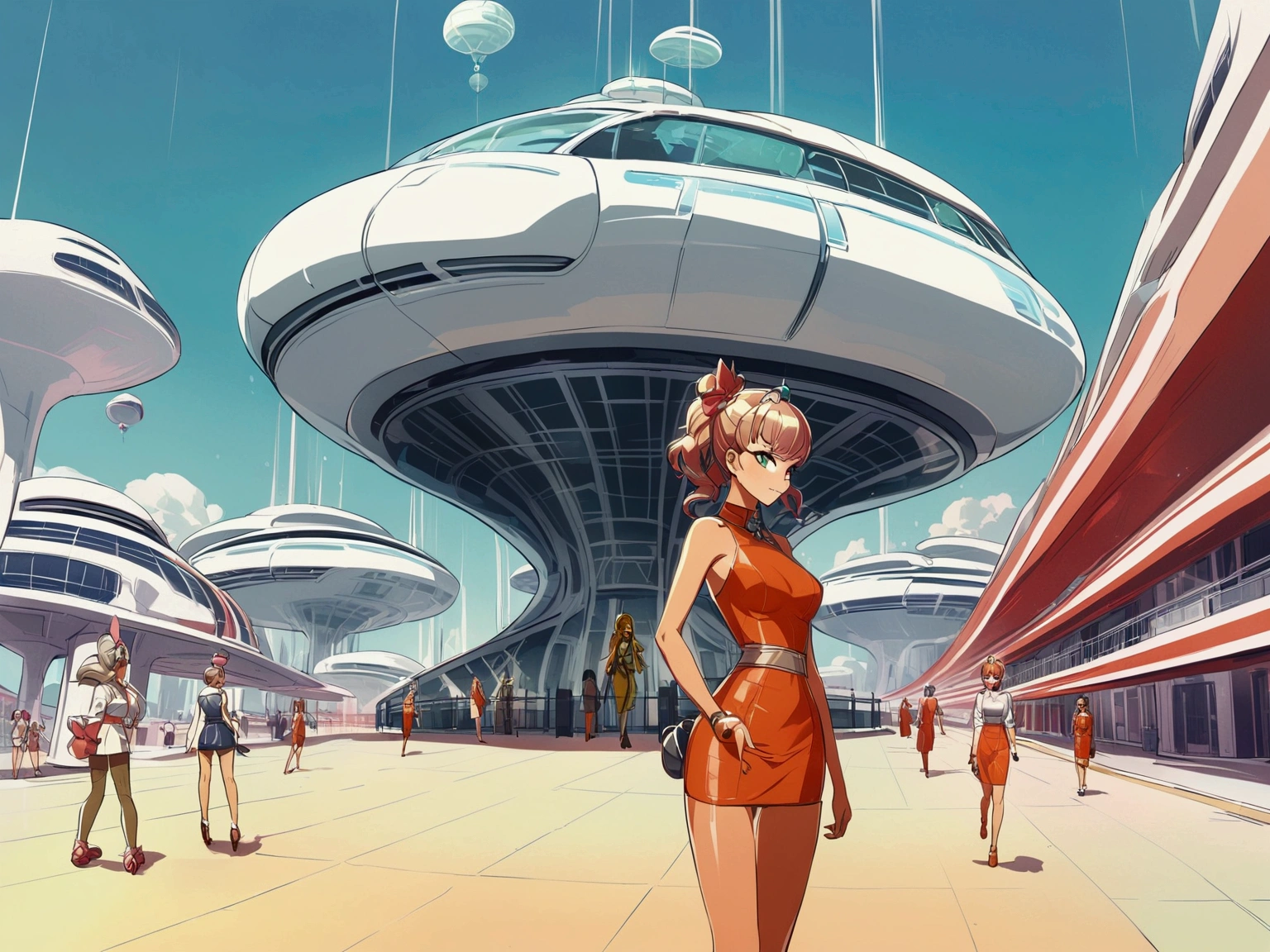 Retro-future,beautiful girl,Idol Master