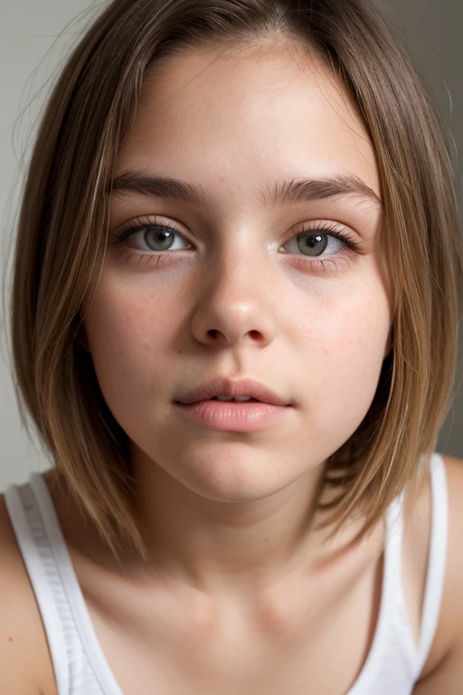 19 yo blonde  girl . Full lips. Eyes wide.  Very short hair