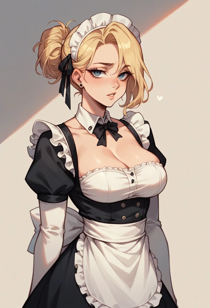 Sexy blonde maid