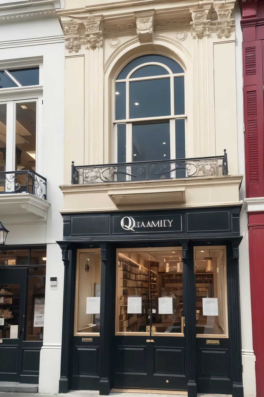 ((best qualityer)), ((work of art)), (detailded), a store with a written facade "harmony"