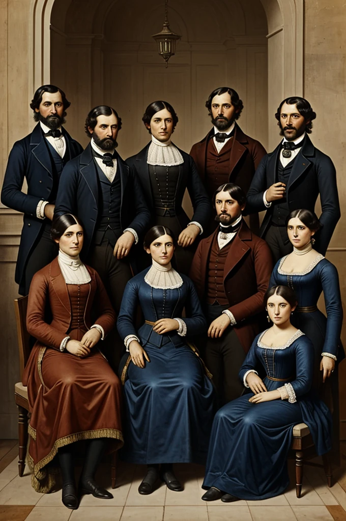 Group of conservators by José Joaquín Prieto Manuel Bornes and Manuel Montt from the 1830s to 1860s painting