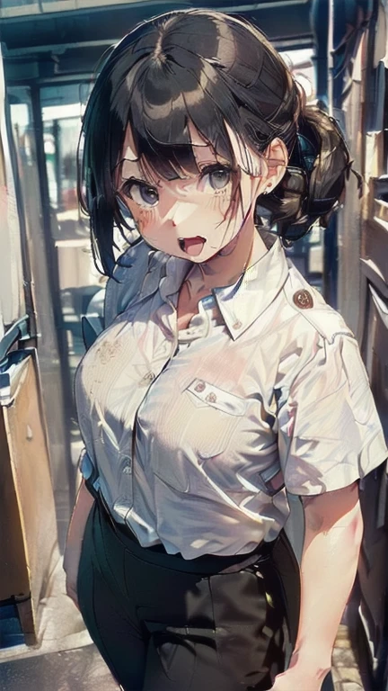 (must be follow these prompts:2.2),masterpiece,best quality,extremely detailed,(in her clothing:3.0),(in her formal styled business suit clothing:2.6),(adorable expression:2.5),(usual face:2.2),(displayed one girl on single picture:2.3),(black hair:2.1),(A short, slightly chubby new employee in a business suit working in modern Tokyo:2.2),(The new employee is short and wears a tight-fitting business suit.:1.7),(A cute moan like a young girl:2.1),(その新入社員はInnocent faceをしている:1.9),(The new employee is wearing a business suit that has been stained brown and yellow with some stains from a long time ago, and the color is uneven.:1.7),(The new employee's breasts, covered by her business suit, are bulging out due to her strong sexual desire.:1.9),(Lewd love juices dripping down the inner thighs of his dark grey trousers:2.1),(clothing violated:1.9),(japanese pretty girl:1.7),(men's elected twangers were inserted her:2.3),(she was already stroked up to the depth intervaginal sensual spot:1.7),(notably buldged up her inner ????? majora:2.6),(A young, shy moan:1.5),(big breasts in her clothing:2.2),(A new employee with a very innocent look while working in the office:2.3),(The new employee is short but has a slightly plump body.:1.9),(The crotch of his dark grey trousers is heavily discolored with love juice stains.:2.5),(The new employee is convulsing and dripping love juice from her pussy, which is hidden under her pants.:1.8),(The new employee's dark grey trousers, tightly encircling her plump thighs, are damp with lascivious secretions.:1.9),(The new employee endures the slush between his legs by keeping his dark grey trousers on tight.:2.5),(The corner of a young girl's body々A new employee whose entire body was toyed with by the lewd urges that wriggled wetly.:1.7),(A new employee who is always holding his ?????? over his dark grey trousers:1.7),(A moan filled with childish embarrassment:1.5),(The new employee's suit-covered breasts and nipples are bulging with lust.:1.8),(The new employee's lewd body beneath her clothes is swelling slightly with her lascivious reaction.:1.6),(The new employee works very diligently.:2.5),(The new employee has short, thick legs.:1.6),(first time々New Employees:2.2),(she looks like japanese idol:2.3),(The dark grey trousers are made of a durable fabric that will never tear.:4.3),(Her bursting breasts are completely hidden under a dark grey office suit:1.8),(she looks like a lolita:2.0),(All of this happened to the new employee himself, not anyone else.:2.1),(Slimy semen was leaking from the crotch area of his dark grey trousers.:1.6),(tough business suit:2.2),(Make sure to depict the face:5.3),(Calm expression:4.3),(Innocent face:3),(The story focuses on just that one new employee.:3.3),(The only characters that appear are the new recruits.:4.2),(Portrait Style:5)