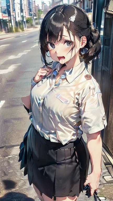 (must be follow these prompts:2.2),masterpiece,best quality,extremely detailed,(in her clothing:3.0),(in her formal styled business suit clothing:2.6),(adorable expression:2.5),(usual face:2.2),(displayed one girl on single picture:2.3),(black hair:2.1),(A short, slightly chubby new employee in a business suit working in modern Tokyo:2.2),(The new employee is short and wears a tight-fitting business suit.:1.7),(A cute moan like a young girl:2.1),(その新入社員はInnocent faceをしている:1.9),(The new employee is wearing a business suit that was stained with a subtle brownish-yellow stain from an incident long ago, with uneven color tones.:1.5),(The new employee's breasts, covered by her business suit, are bulging out due to her strong sexual desire.:1.9),(Lewd love juices dripping down the inner thighs of his dark grey trousers:2.1),(clothing violated:1.9),(japanese pretty girl:1.7),(men's elected twangers were inserted her:2.3),(she was already stroked up to the depth intervaginal sensual spot:1.7),(notably buldged up her inner labia majora:2.6),(A young, shy moan:1.5),(big breasts in her clothing:2.2),(A new employee with a very innocent look while working in the office:2.3),(The new employee is short but has a slightly plump body.:1.9),(The crotch of his dark grey trousers is heavily discolored with love juice stains.:2.5),(The new employee is convulsing and dripping love juice from her pussy, which is hidden under her pants.:1.8),(The new employee's dark grey trousers, tightly encircling her plump thighs, are damp with lascivious secretions.:1.9),(The new employee endures the slush between his legs by keeping his dark grey trousers on tight.:2.5),(The corner of a young girl's body々A new employee whose entire body was toyed with by the lewd urges that wriggled wetly.:1.7),(A new employee who is always holding his crotch over his dark grey trousers:1.7),(A moan filled with childish embarrassment:1.5),(The new employee's suit-covered breasts and nipples are bulging with lust.:1.8),(The new employee's lewd body beneath her clothes is swelling slightly with her lascivious reaction.:1.6),(The new employee works very diligently.:2.5),(The new employee has short, thick legs.:1.6),(first time々New Employees:2.2),(she looks like japanese idol:2.3),(The dark grey trousers are made of a durable fabric that will never tear.:4.3),(Her bursting breasts are completely hidden under a dark grey office suit:1.8),(she looks like a lolita:2.0),(All of this happened to the new employee himself, not anyone else.:2.1),(Slimy semen was leaking from the crotch area of his dark grey trousers.:1.6),(tough business suit:2.2),(Make sure to depict the face:5.3),(Calm expression:4.3),(Innocent face:3),(The story focuses on just that one new employee.:3.3),(The only characters that appear are the new recruits.:4.2),(Portrait Style:5)