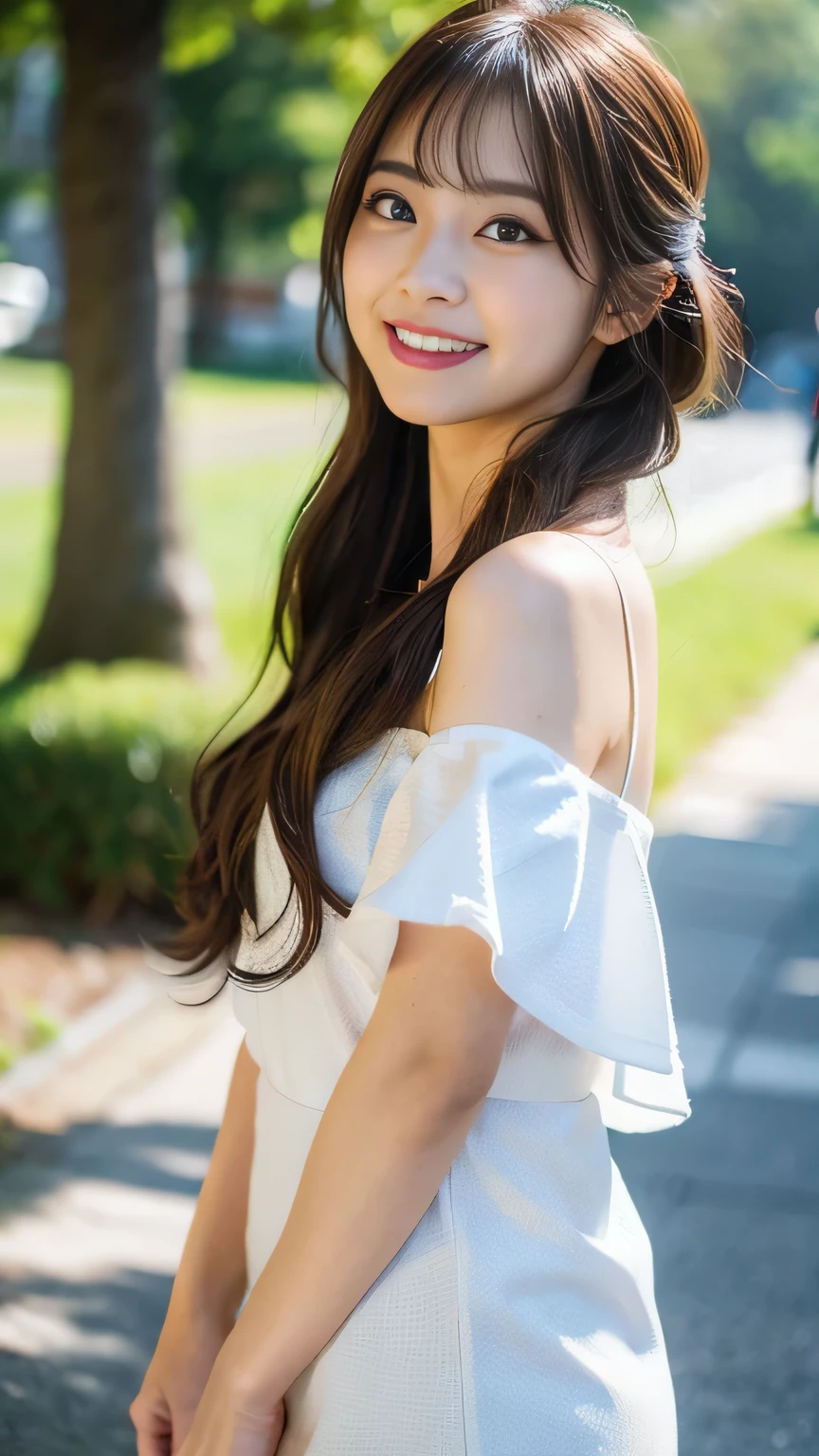 (8k, RAW Photos, Highest quality、masterpiece:1.2), (Realistic、Realistic:1.37), Japanese,like々Shii, Laughter, View your audience, Vibrant, elegant,Upper Body,soft, Natural light,Outdoors or in studio with a natural backdrop,Bright and vibrant colors,Pay attention to hairstyles and facial features,A gentle and charming look,Contemporary fashion style,